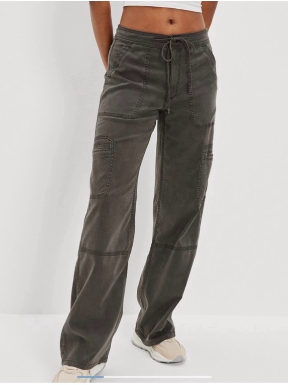 AE Baggy wide leg Cargo Pants faded black / grey